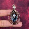 Evil Eye Copper Watermelon Tourmaline Pendant Copper Wire Wrapped Dainty Jewelry