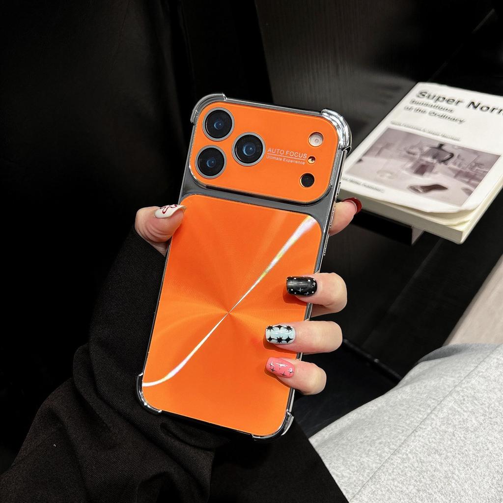Electroplated CD Pattern Phone Case for Apple 17 Pro Max with Lens Film and Four-Corner Drop Protection
