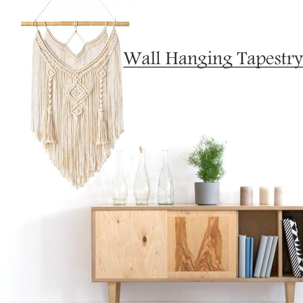 Cotton Rope Tassel Home Decoration Woven Boho Bohemian Blanket Tapestry Macrame Wall Hanging
