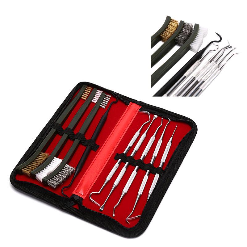 9Pcs Gun Cleaning Brush And Pick Kit Double End Gun Brushes With Carrying Case