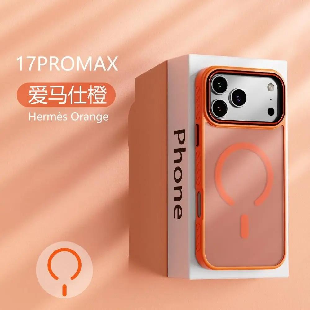New Frosted Matte Translucent Magnetic Phone Case For 17 17 Air 17Pro 17 Pro Max For Magsafe Wireless Charge Shockproof Cover