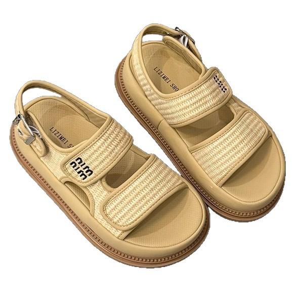 Sandals women's 2025 summer new high-end thick-soled Velcro casual versatile outer wear with skirt beach sandals