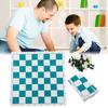Chess Set Plastic Chess Board Set Desktop Game with 50x50cm Artificial Leather Board for Party Camping Relaxing