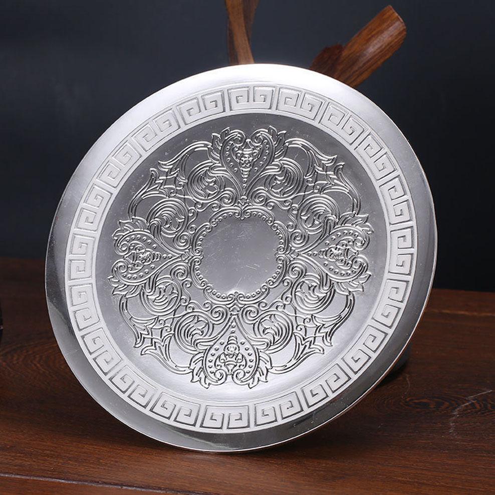 6-piece set, Chinese dragon totem tea set, S999 silver teapot tea cup with tray, Retro Silver plated tea set, home ornaments