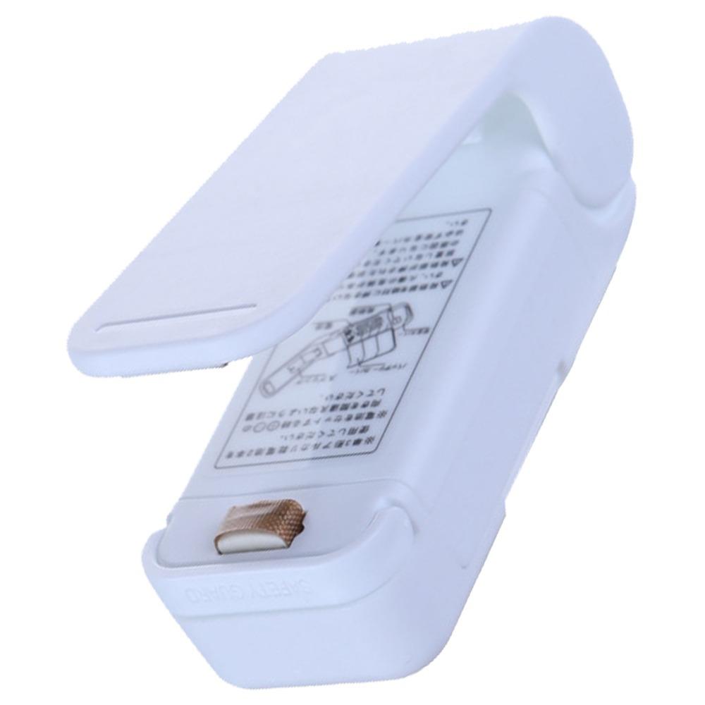 White Handheld Heat Sealer ABS Portable Sealing Machine Mini Vacuum Bag Sealer  Outdoors Use