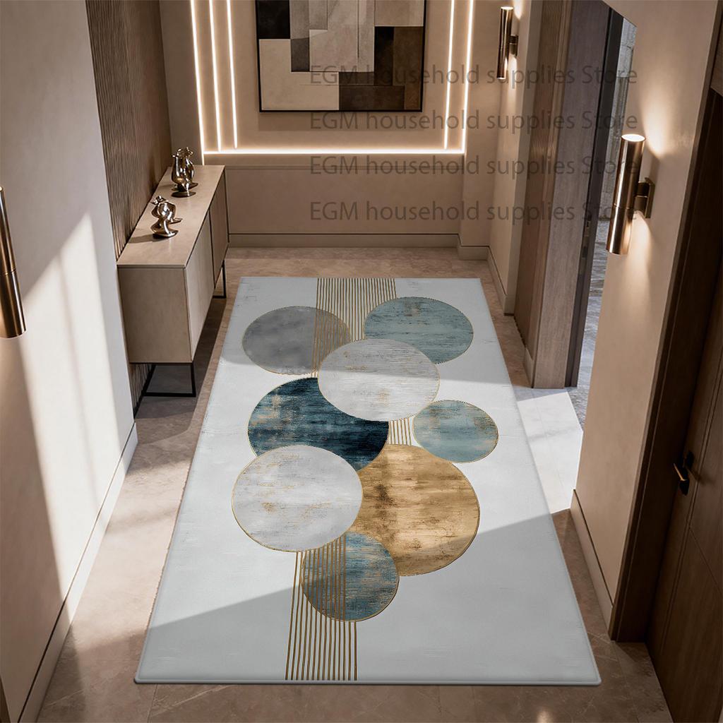 Modern Geometric Rug Light Luxury Living Room Decor Washable Non-slip Carpet Customizable Study Bedroom Entrance Door Mat Lounge