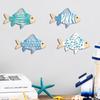 2D Wooden Fish Nautical Walls Beach Art Walls Hang Decorated Marine Style Wood Wall Hanging Sculpture For Home Room Decoration