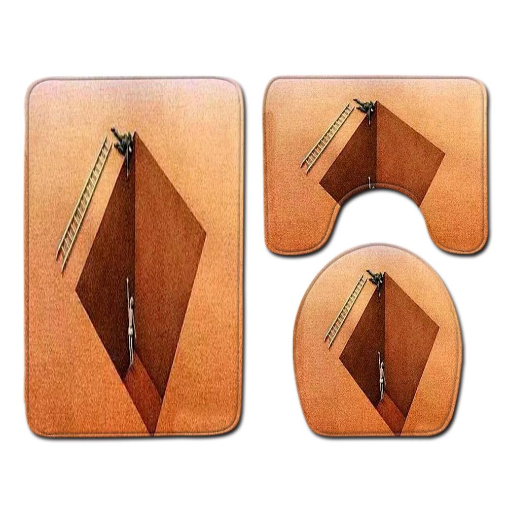 Philosophical Meaning Bathroom Floor Mat Three-Piece Bathroom Carpet Toilet Mat Set Door Mat Bathroom Non-Slip Mat