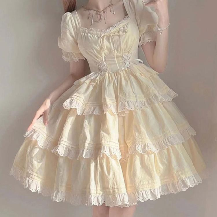 Girls Lace Petticoat Women Lolita Costume Underskirt Lovely Elastic Short Skirt