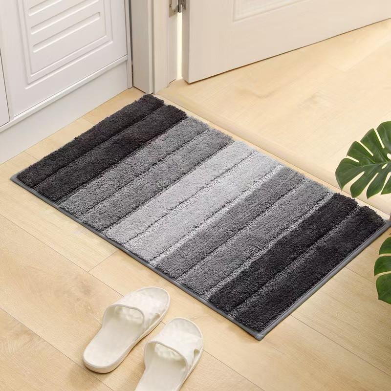 Extra Thick Chenille Plush Bath Mat Non-Slip Absorbent Floor Rug Bathroom Kitchen Entryway Bedroom Modern Minimalist