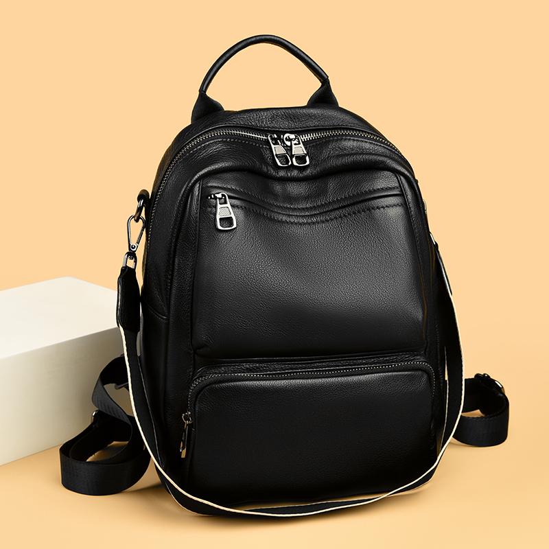 100% Echter Lederrucksack für Damen Große Kapazität Reise Rucksack Back Pack für Damen Umhängetaschen Geldbörse Rindsleder 2026