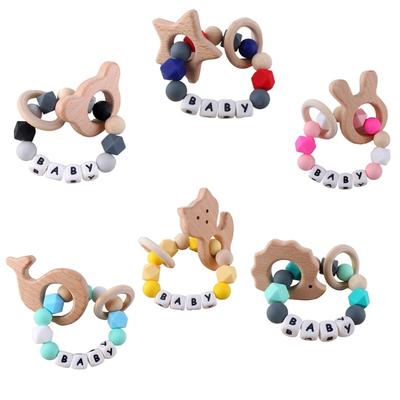 Wooden Baby Bracelet Hand Toys Baby Develop Hearing Recognition Sensory Shower Birthday Gift