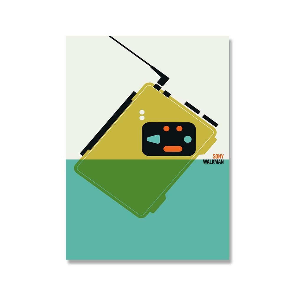 

Модный музыкальный CD-транслятор, постер и печать, модульная картина на холсте, ретро-настенная картина для детской комнаты, домашний декор, без рамки 21x30cm No Framed