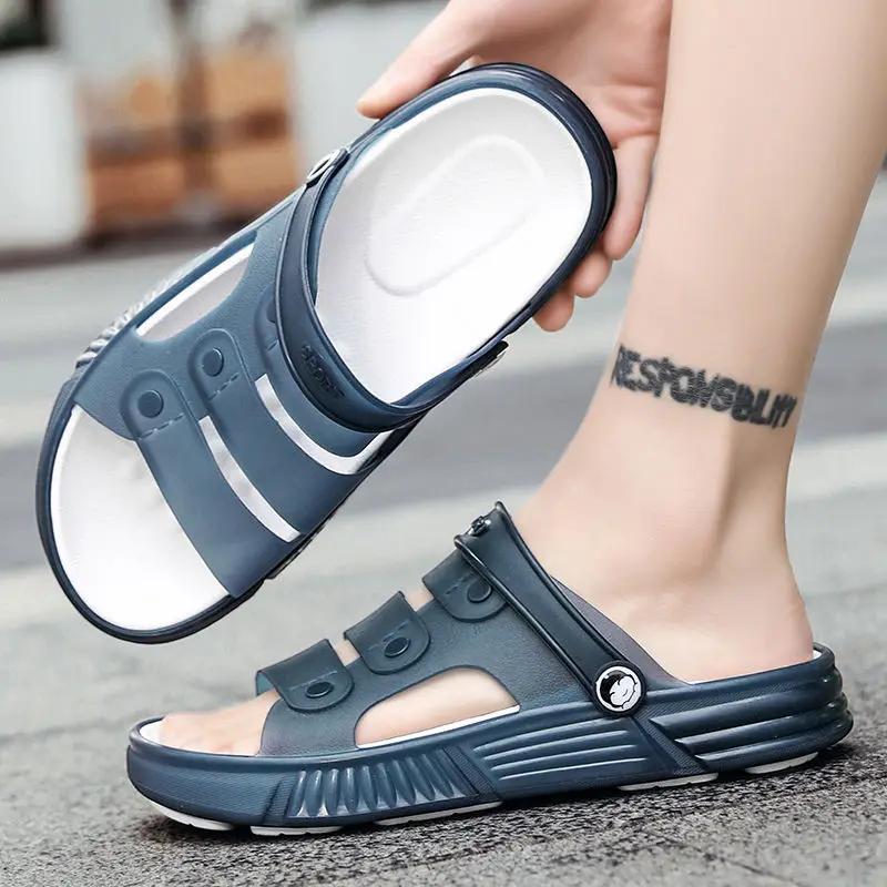 Fashion Sabot Outdoor Slides Plastic High Quality Fashion Y2k Men's Shoe Mascullino Rubber 2025 Style Casual Trend Fun Pvc Male Slipper