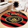 Custom Name Manchester City Printed Round Rug Carpet Chair Rug Area Rug Entryway Doormats,for Office Chair Living Room Bedroom Kitchen Room.