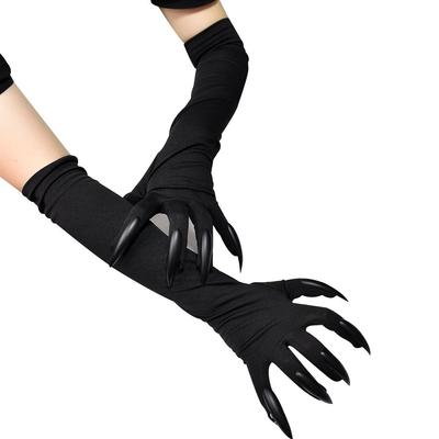 Mode Cosplay Schwarze Lange Nägel Lustige Handschuhe Verkleidungshandschuhe Halloween Handschuhe