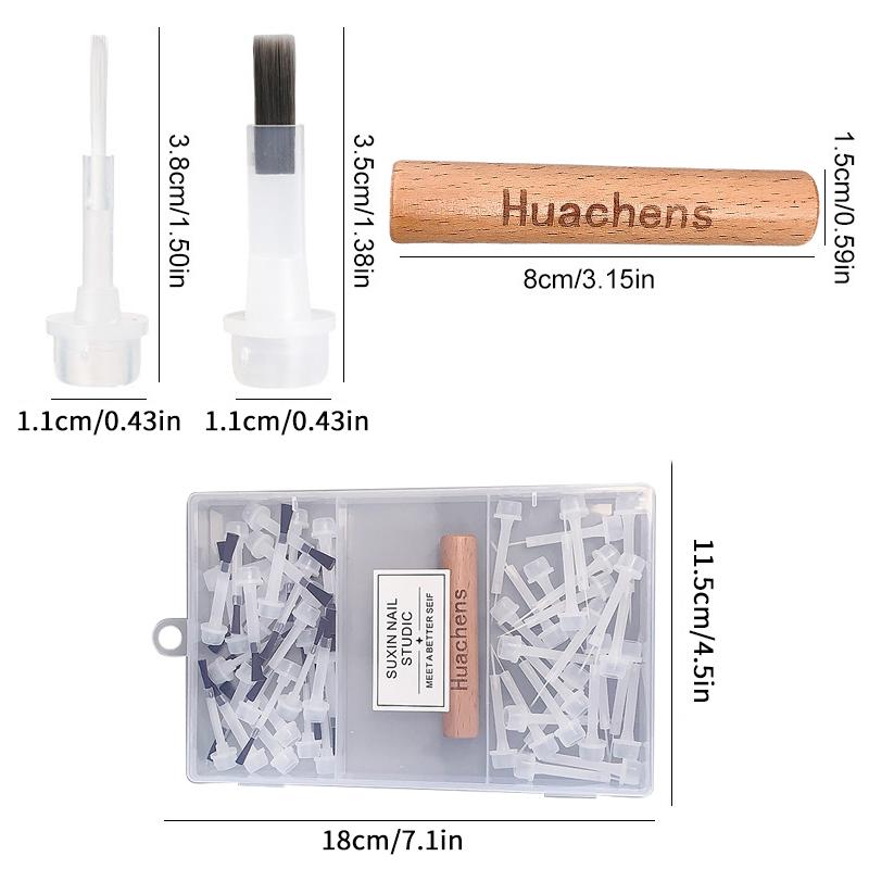 40/60 Pcs Nail Polish Brush With Double Head Pen Can Replacement Head Brush Nail Brush Liquid Applicators Manicure Tools