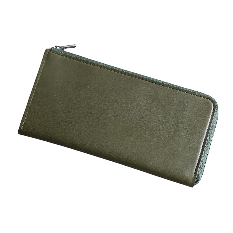 

[STATUSY] il modo ZIP made in Japan L-shaped zipper long wallet genuine leather ladies men s status sea illumode zip (Khaki, right-handed)