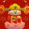 Chinese Mythological Lotus  God of Wealth Decoration Getting Rich Resin Figure  Office