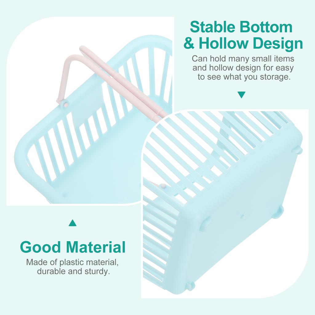 3PCS Mini Shopping Basket Small Plastic Basket Basket Grocery Tiny with Handles Organizer Filtered Water for Toys Fruits Snacks