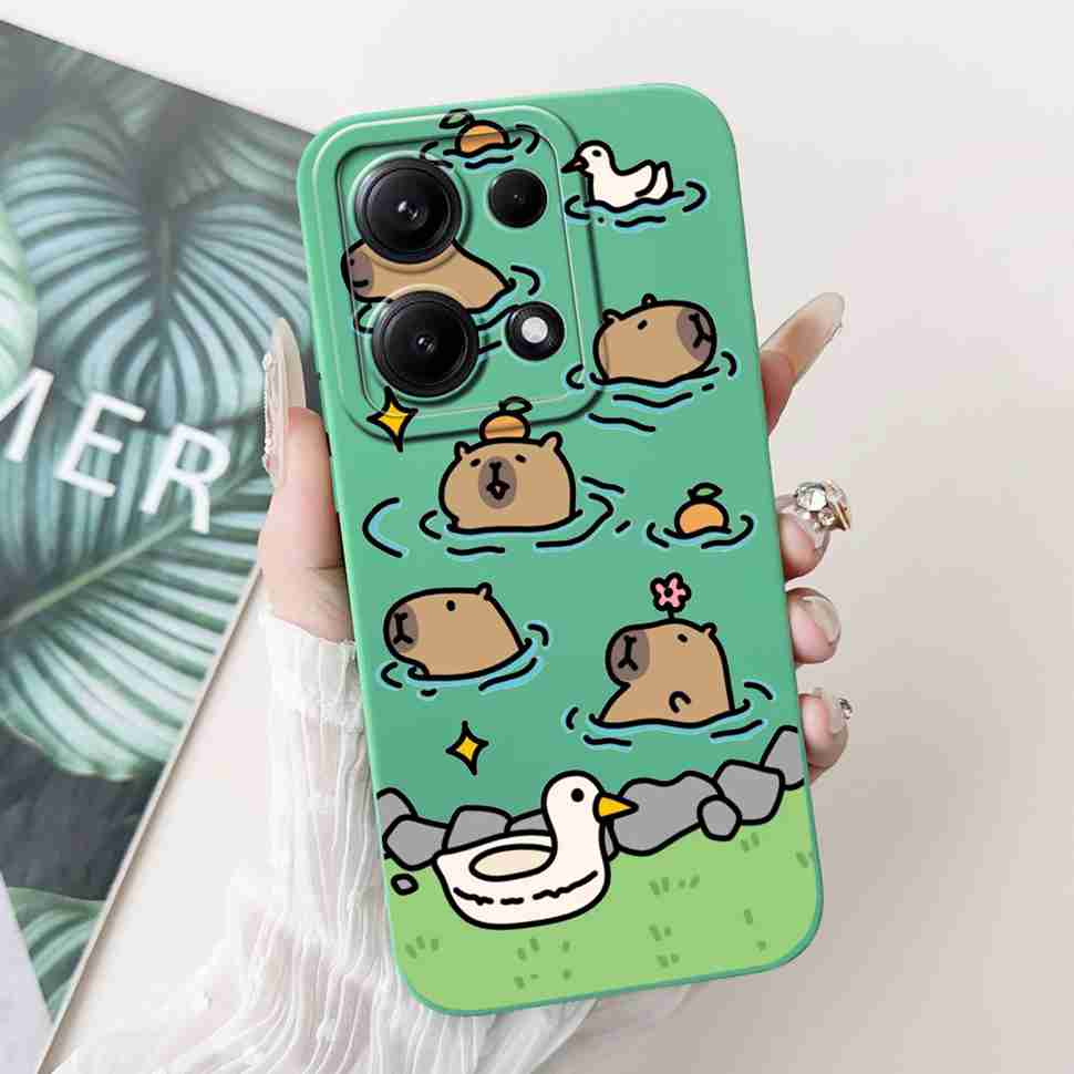 Simple Silicone Case For Redmi Note14S 4G Cute Panda Rabbit Shockproof Back Cover Note14 For Xiaomi Redmi Note 14 14S Cases