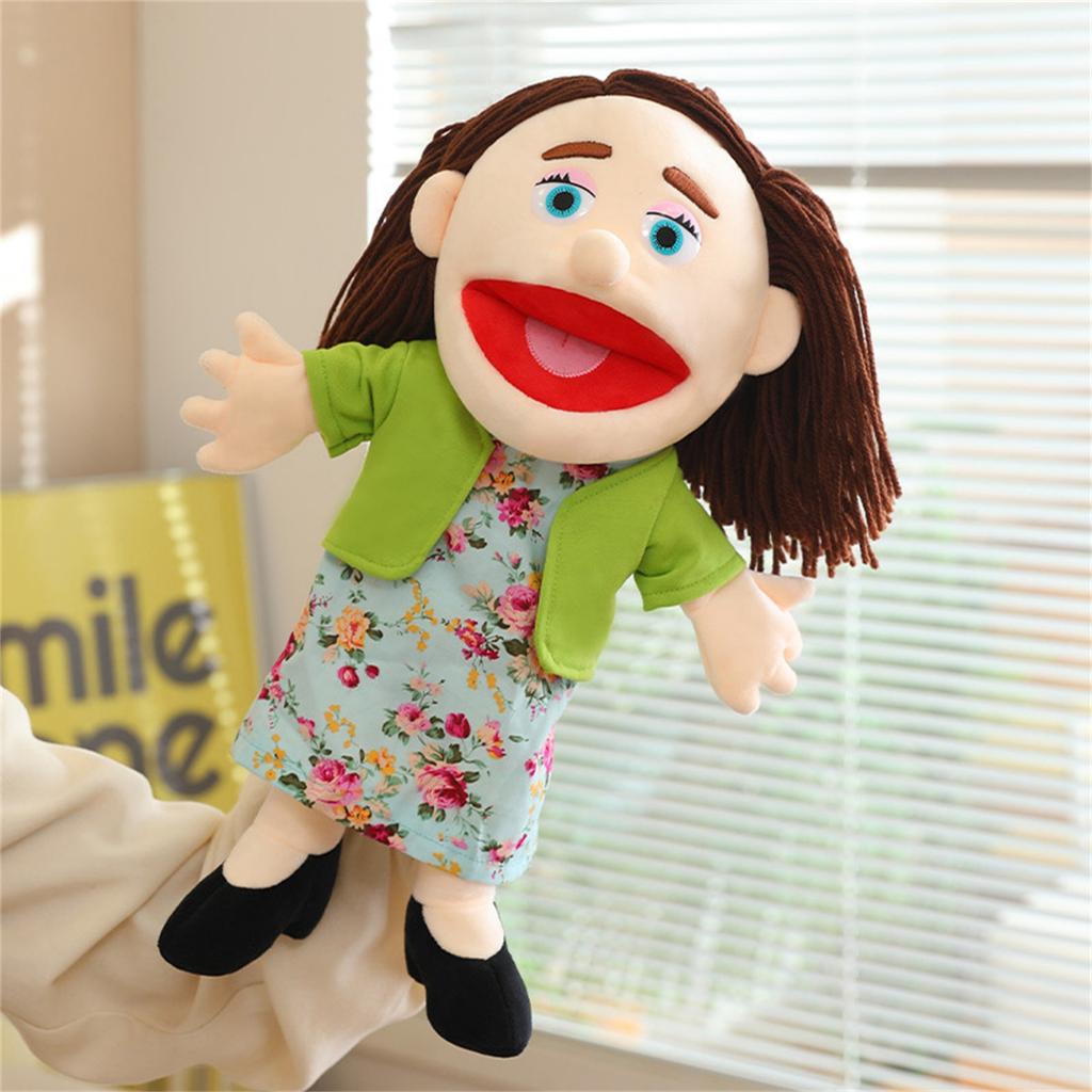 Marionnette à main Family à bouche ouverte pour tout le corps, Jouet en peluche, Marionnette Accessoire de spectacle pour maternelle, Marionnette pour enfants