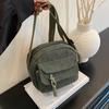 Corduroy Autumn New Fashionable Solid Color Bag Female Campus Style Female Shoulder Crossbody Bag Tide