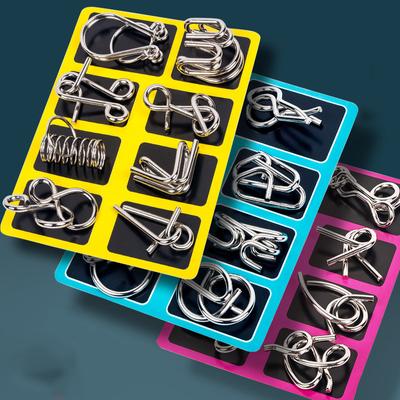 8-piece Metal Puzzle Toys Untie The Ring Intelligence Button Complete Set Untie Unlock and Decompress Intelligence Toys