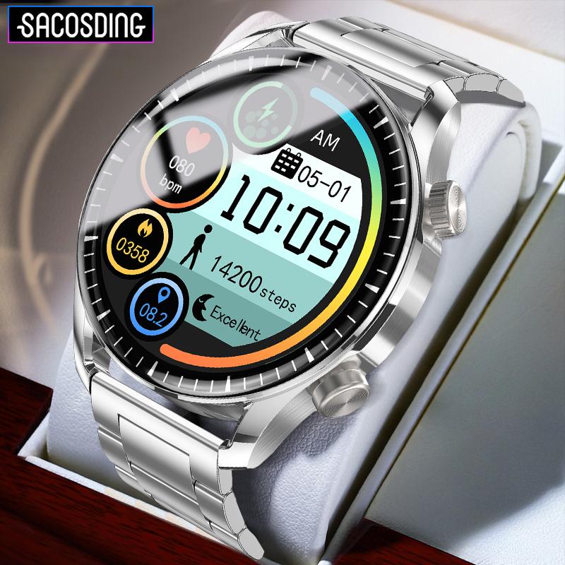 

Смарт-часы с кровяным давлением, кислородом в крови, мужские часы с кровью и телом, ЭКГ + PPG + ВСР, Bluetooth-вызов, спортивные умные часы