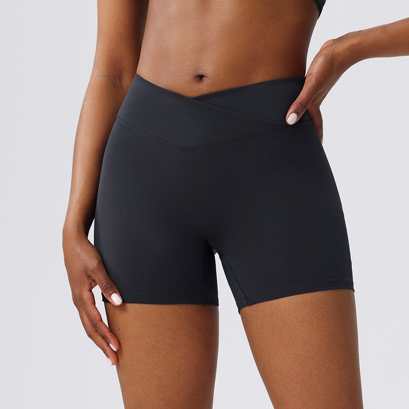 

Cross High Waist Yoga Shorts Female Outwear Peach Skinny Hip Raise Sports Shorts Running Fitness Hot Pants Sexy Elastic Black XL