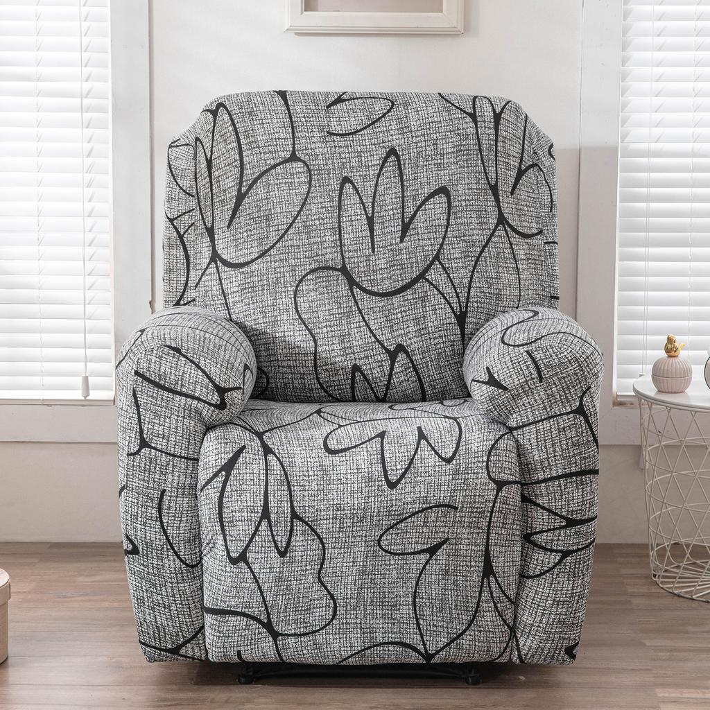 4set Recliner Sofa Cover Stretch Jacquard Spandex Lazy Chair Cover Furniture Protector Flexible Non Slip Armchair Slipcovers