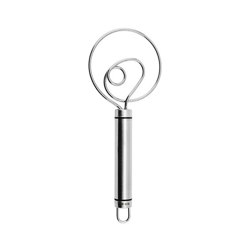 Stainless Steel & Wood Dough Whisk Mixer for Kneading