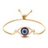 Fashion Gold Color Cubic Zircon Evil Eye Lukcy Bracelets for Women Crystal Blue Eye Push Pull Adjustable Bracelet Party Zircon