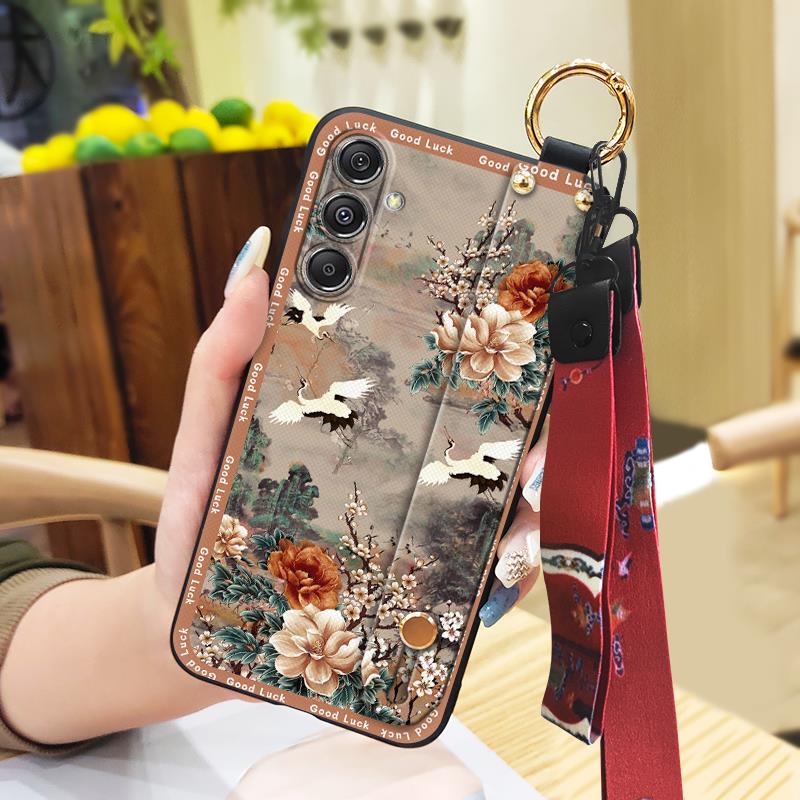 Soft Case Ring Phone Case For Samsung Galaxy M34 5G/F34/SM-M346B Silicone Dirt-resistant Wristband Kickstand Back Cover