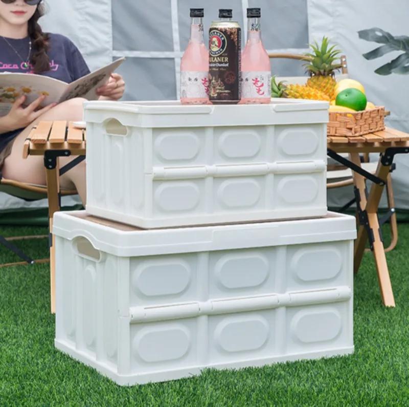 Multifunctional Portable 35L Camping Storage Box With Handle Outdoor Foldable Picnic Storage Box Camping Home Luggage Box