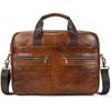 Men's Business Briefcase Fit 15" PC Genuine Leather Handbag Real Leather Male Laptop Handbag A4 Office Man Crossbody Bag