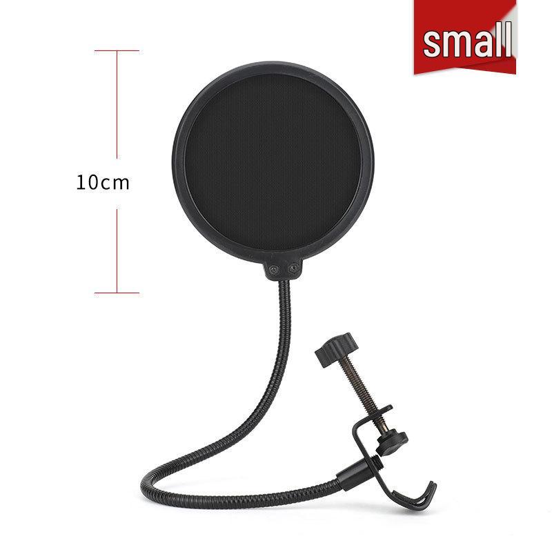 Adjustable Gooseneck Microphone Pop Filter for Streaming & Recording - Universal Clip-on, Small/Large