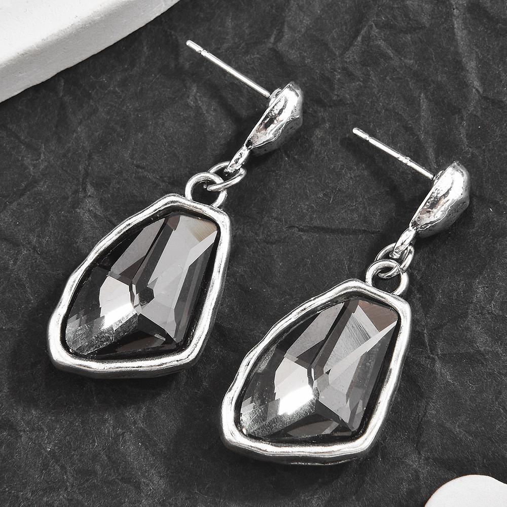 Copper Gold Water Drop Earrings With Silver Ear Pins For Women Fashion Jewelry