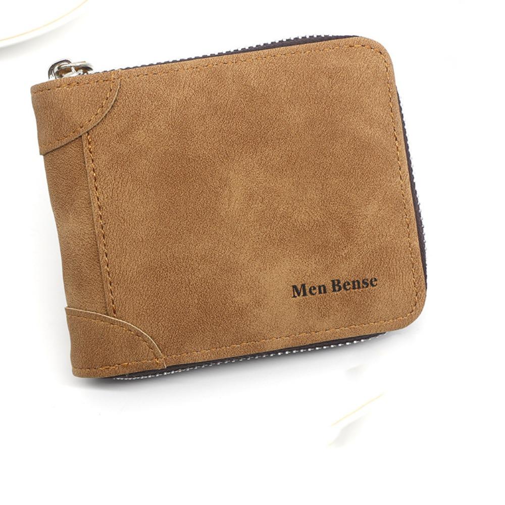 

Матовый мужской кошелек для монет Винтажный держатель для ID-карт Модный короткий ПУ кошелек Шопинг коричневый