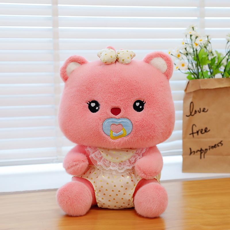 Bottle Bear Plush Toy Doll New Cute Cute Cute Bear Doll Throw Pillow for Children's Birthday Gift