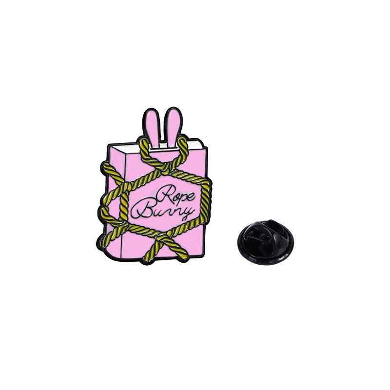 Original pink unicorn brooch cartoon cute book shape English clothes decoration dripping oil