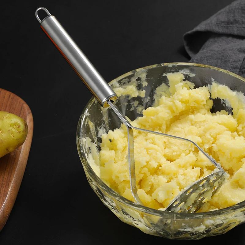 Presă de cartofi din oțel inoxidabil Manuală Fructe Legume Presiune Mașină de noroi Bucătărie Mâncare pentru copii Tocător Gadget complementar