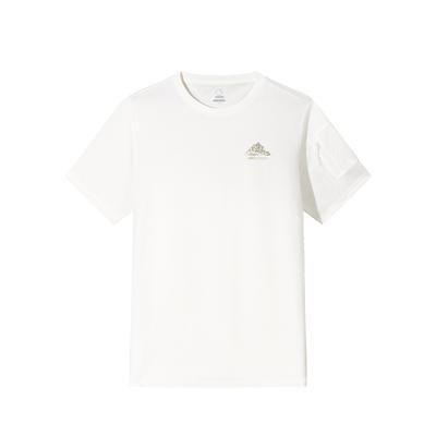 Comfortable Simple Letter Versatile Sports Round Neck Moisture Wicking Pullover Short Sleeve T-Shirt Men Tops Ivory 152526105-3