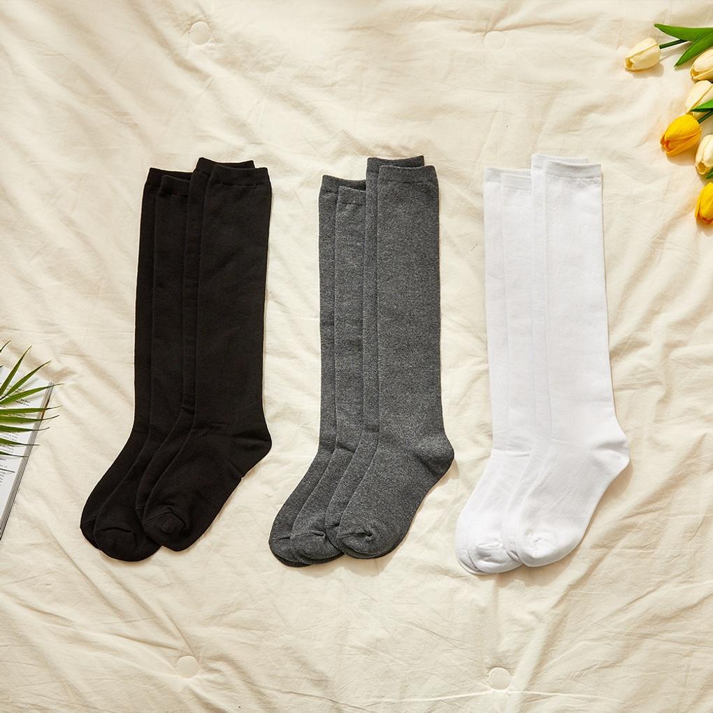 Basic Knee Socks 2-Pair Set (White)_DY0523077