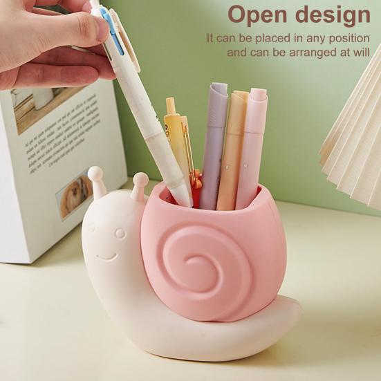 Dinosaur Egg Pen Holder Detachable Pen Holder Cute Snail-Shaped Desktop Organizer for Stationery Makeup Brushes Multifunctional Stationery Storage Box