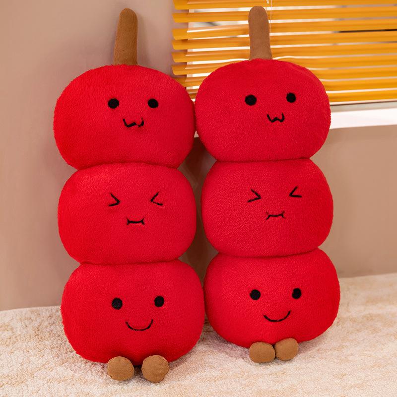 Cartoon Red Candied Haws Styling Doll Plush Toy Doll Festive Rag Doll Sofa Pillow Children's Gift
