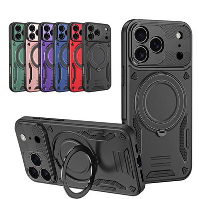 Розкішний магнітний чохол-броня для iPhone 17 Air 16e 16 15 14 13 12 11 Pro Max Plus з кільцем-підставкою, бампер, захисна кришка