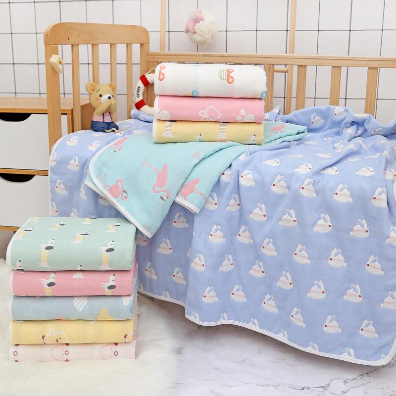 Newborn Jacquard Six-Layer Gauze Bath Towel and Summer Blanket for Babies and Toddlers.
