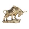 Resin Bull Figurine Exquisite Ox Wealth Statue Decorative Collectible Lucky Brass Cow Figure for Living Room Office