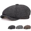 Vintage Spring and Autumn Casual Wool British Octagonal Hat Men's Peaked Hat Beret Men's Tide Autumn and Winter Newsboy Hat